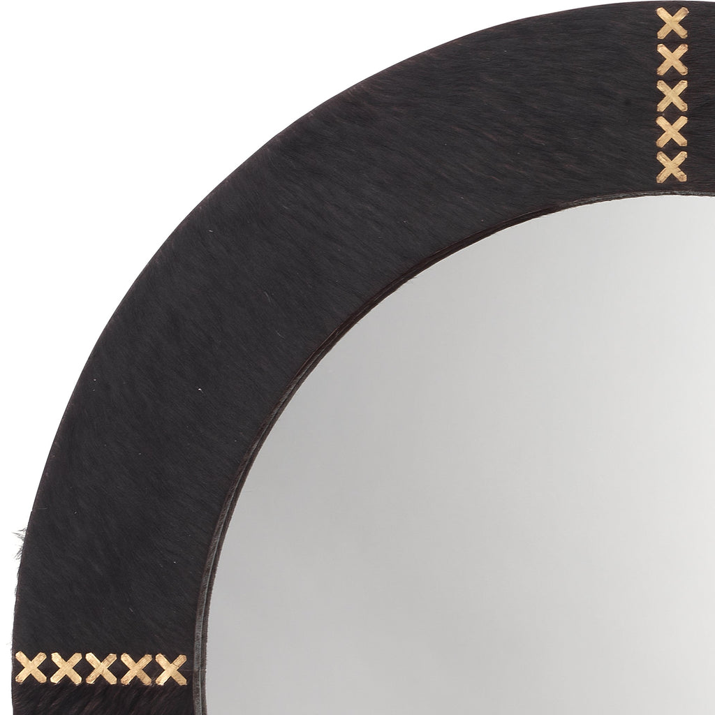 Round Cross Stitch Mirror-Espresso