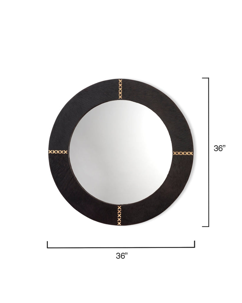 Round Cross Stitch Mirror-Espresso