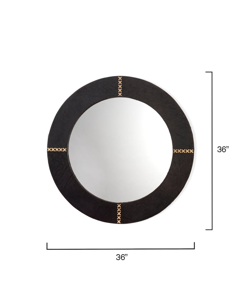 Round Cross Stitch Mirror-Espresso