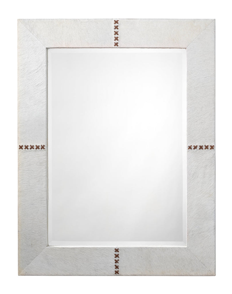 Cross Stitch Rectangle Mirror-White