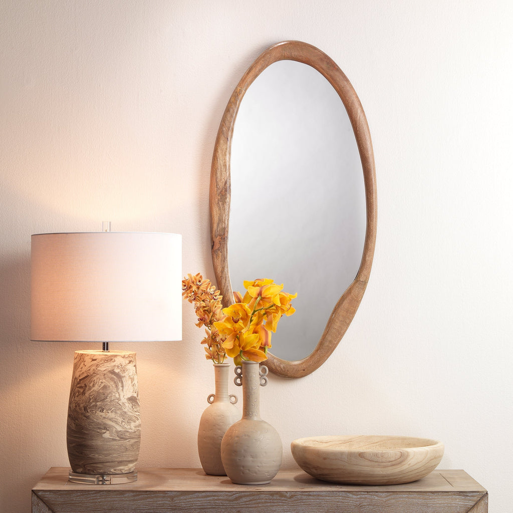 Organic Oval Mirror-Natural