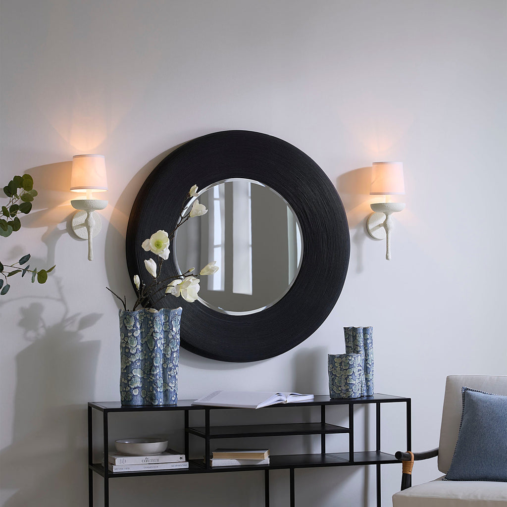 Paddock Bamboo Round Wall Mirror