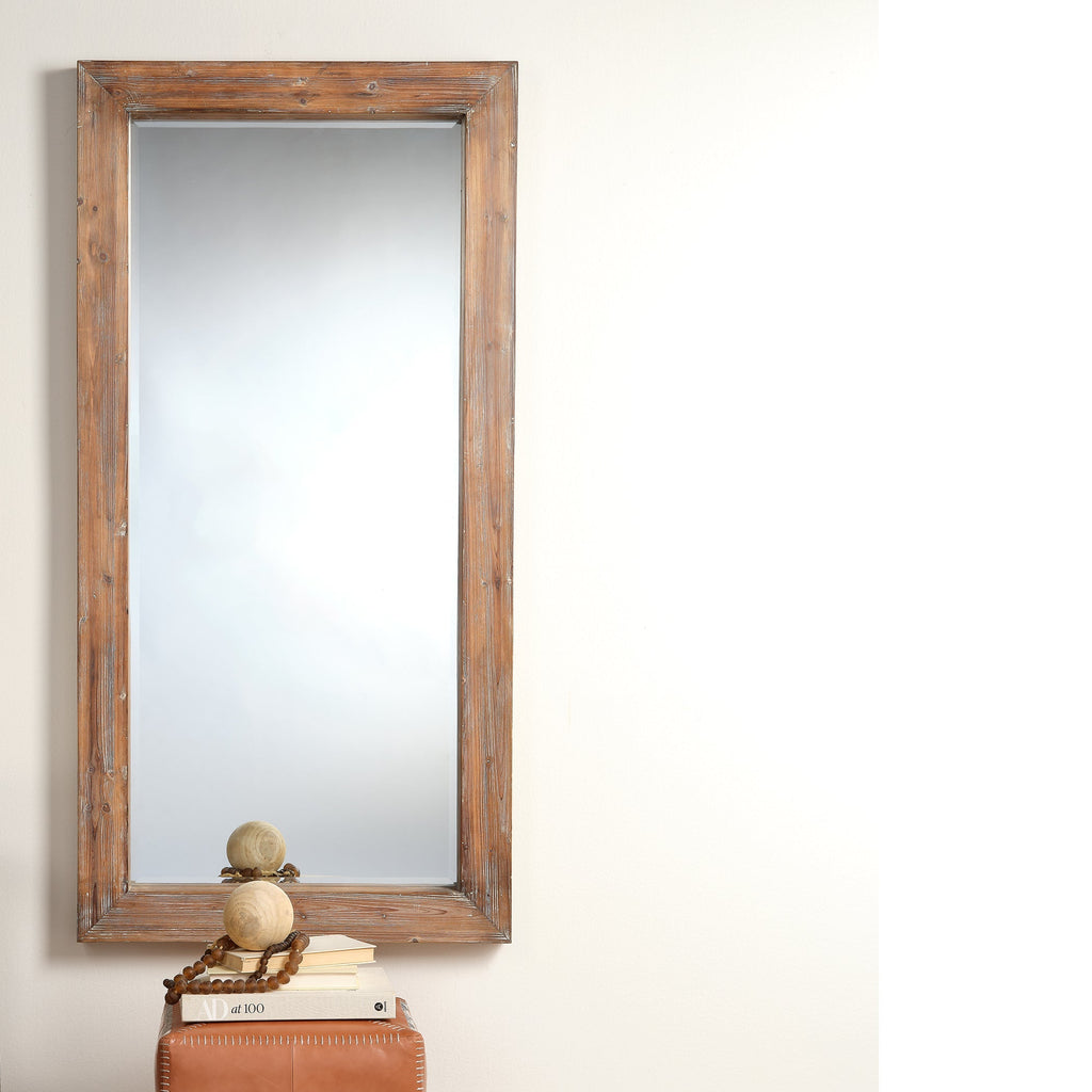 Reclaimed Rectangle Floor Mirror-Grey