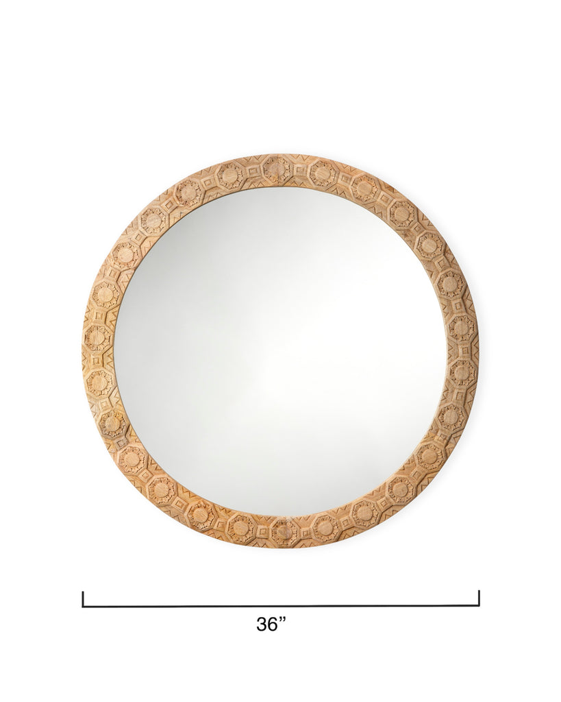 Relief Carved Round Mirror