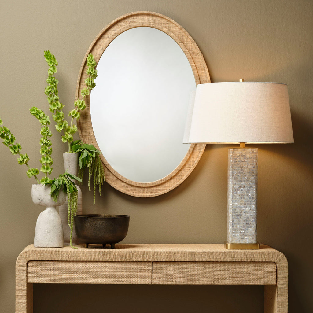 Valley Raffia Oval Wall Mirror