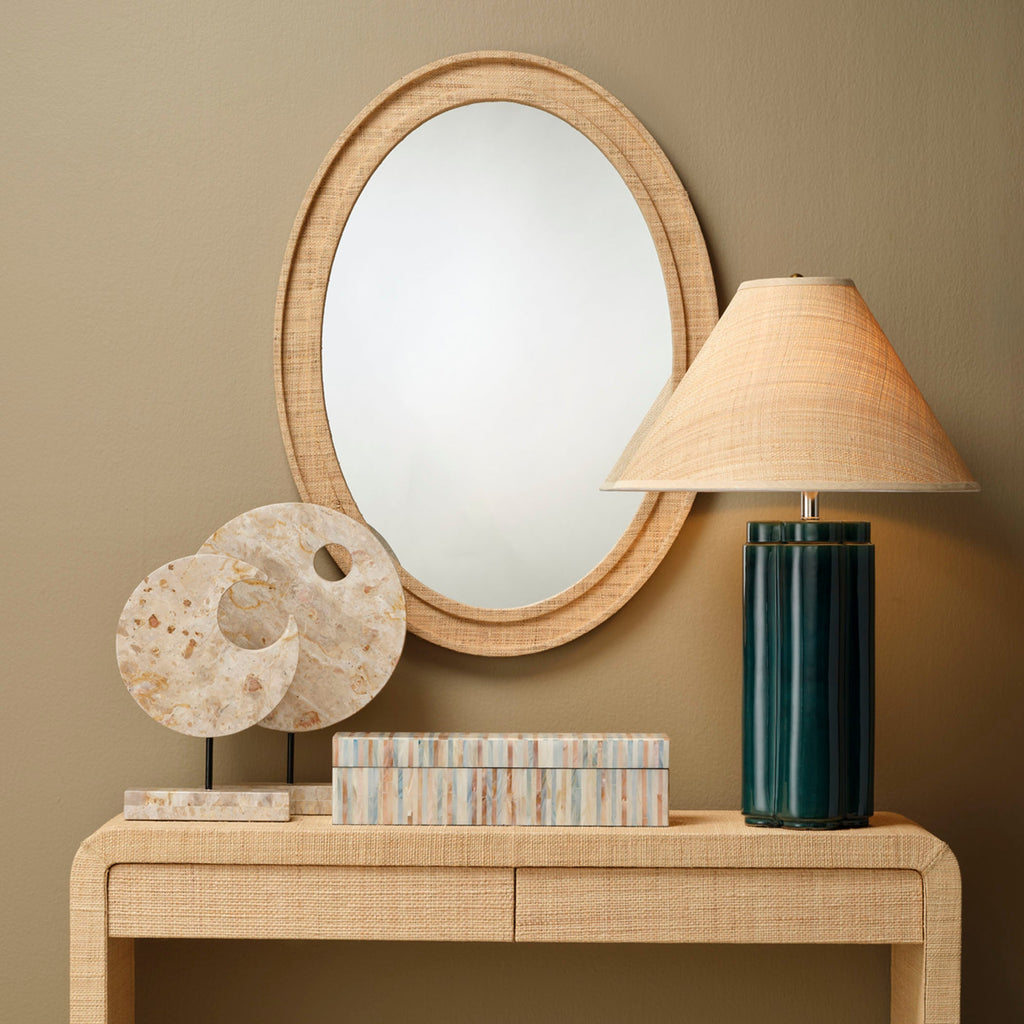 Valley Raffia Oval Wall Mirror