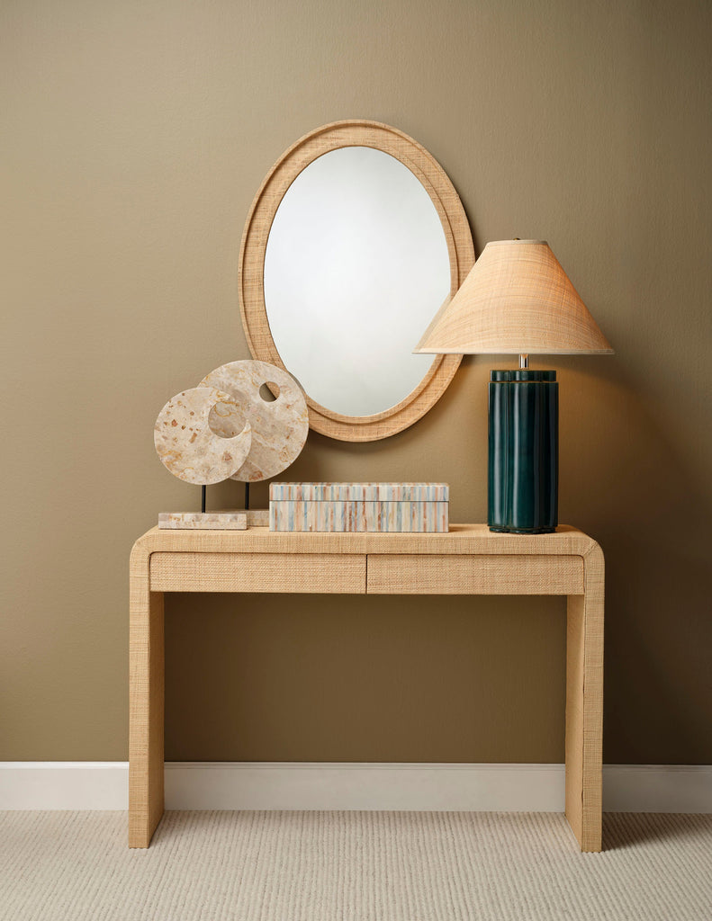 Valley Raffia Oval Wall Mirror