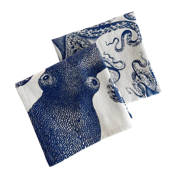 Lucy The Octopus In Mist Set/2 Thick,Cotton Kitchen Towels