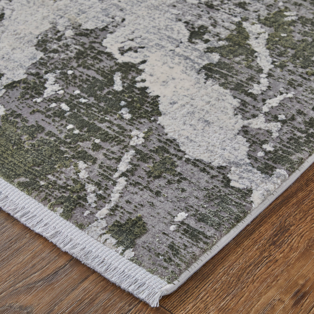 Cadiz Modern Abstract Gray Green Taupe Area Rug (13' x 20')