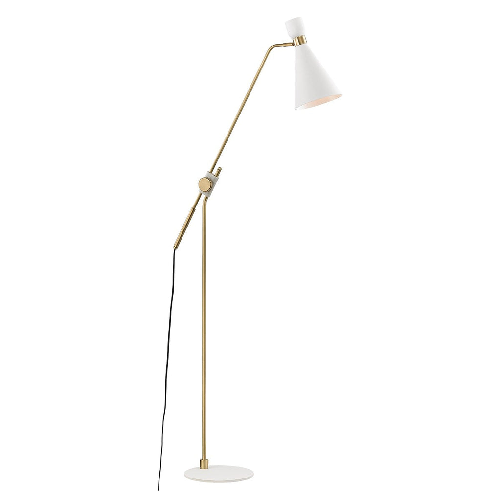 Willa Floor Lamp - Aged Brass/White