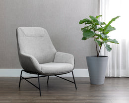 Lucier Lounge Chair - Belfast Heather Grey / Bravo Ash