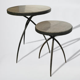 Tripod Table with Grey Marble Top : Tripod Table with Grey Marble Top (Large / Tripod Table w/Grey Marble Top)