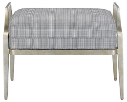 Torrey Tuxedo Silver Ottoman