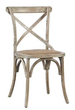 Bentwood Side Chair, Oak and Woven Rattan