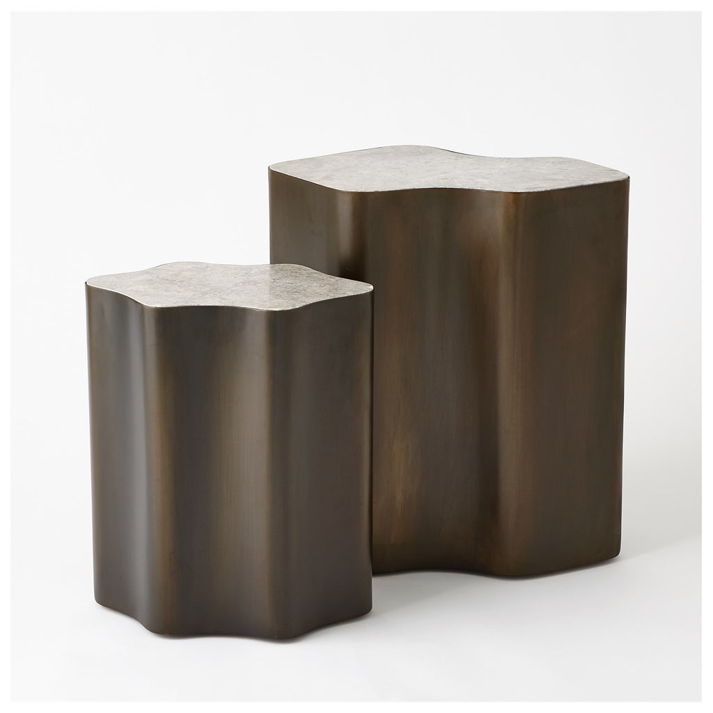 Organic Nesting Table - Gunmetal, Grey Marble