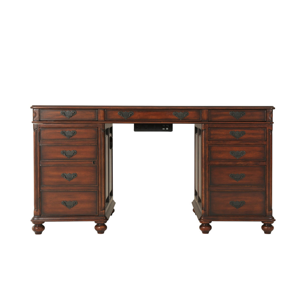 Edwardian Gentleman's Pedestal Desk