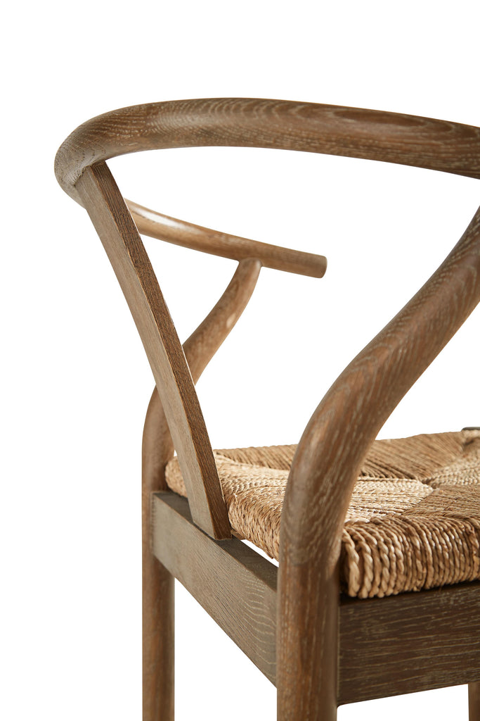 Broomstick Counter Stool, Oak and Woven Seagrass