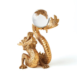 Dragon Holding Sphere, Gold Leaf