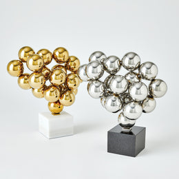 Sphere Sculpture : Sphere Sculpture (Brass with White Marble)