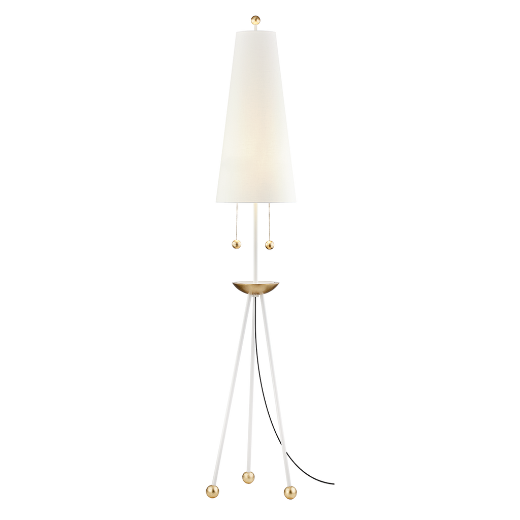 Liza Floor Lamp - Gold Leaf/White