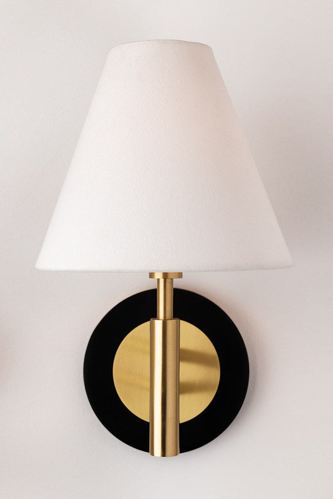 Robbie Wall Sconce - Aged Brass/White