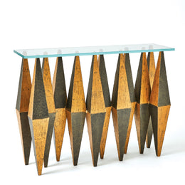 Harlequin Console, Distressed Gold Leaf