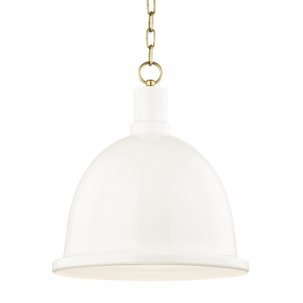 Blair Pendant 18" - Aged Brass/Cream