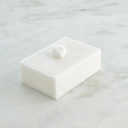 Facet Knob Alabaster Box : Facet Knob Alabaster Box (Large / White)