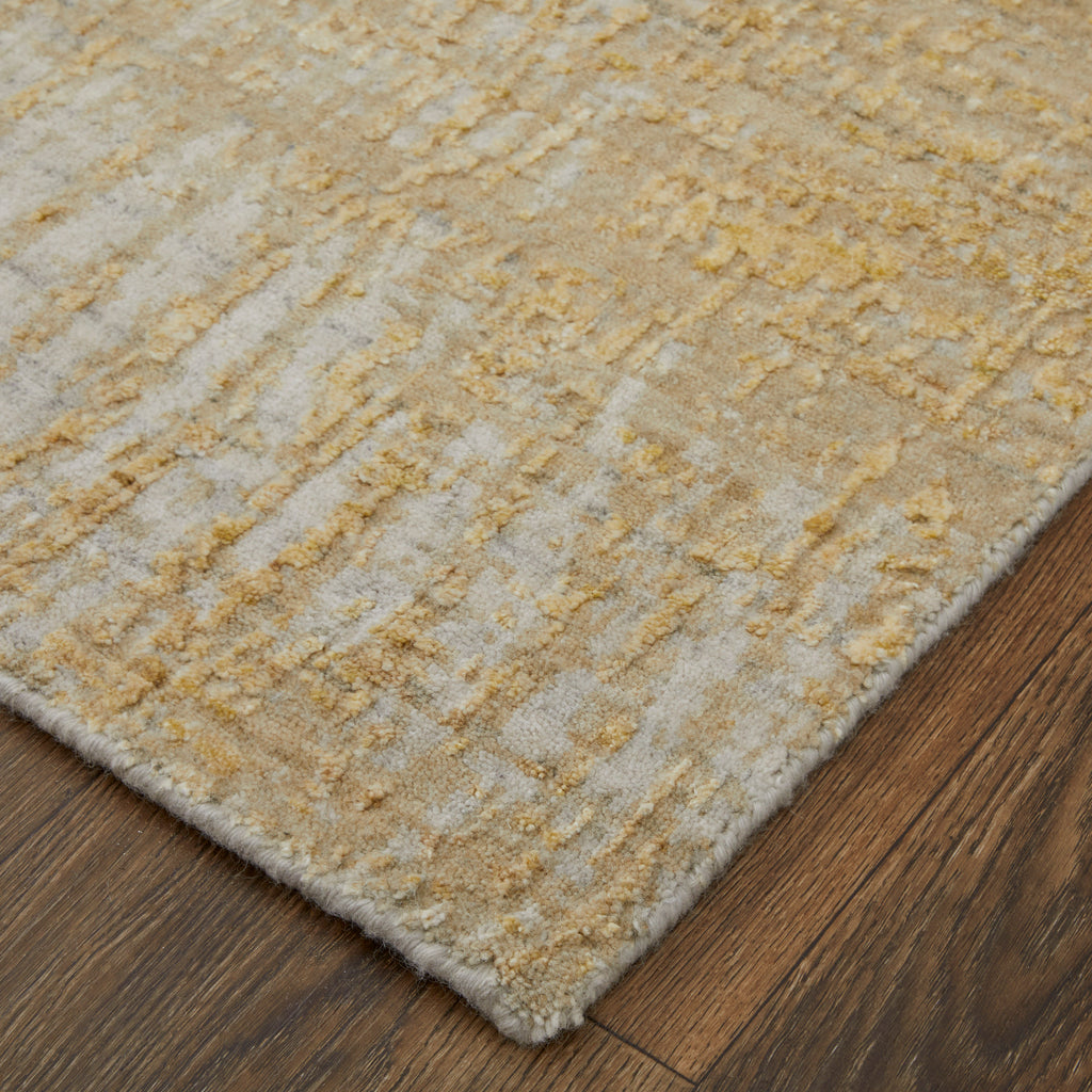 Eastfield Modern Abstract Yellow Ivory Gold Area Rug (4' x 6' / Pattern 2)