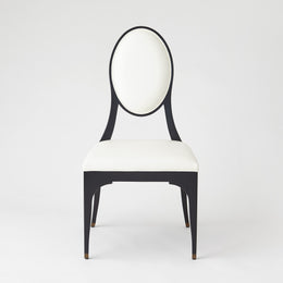 Harlow Chair, Black with White Leather