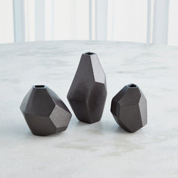 Set of 3, Geo Vases : Set of 3, Geo Vases (Black Nickel)