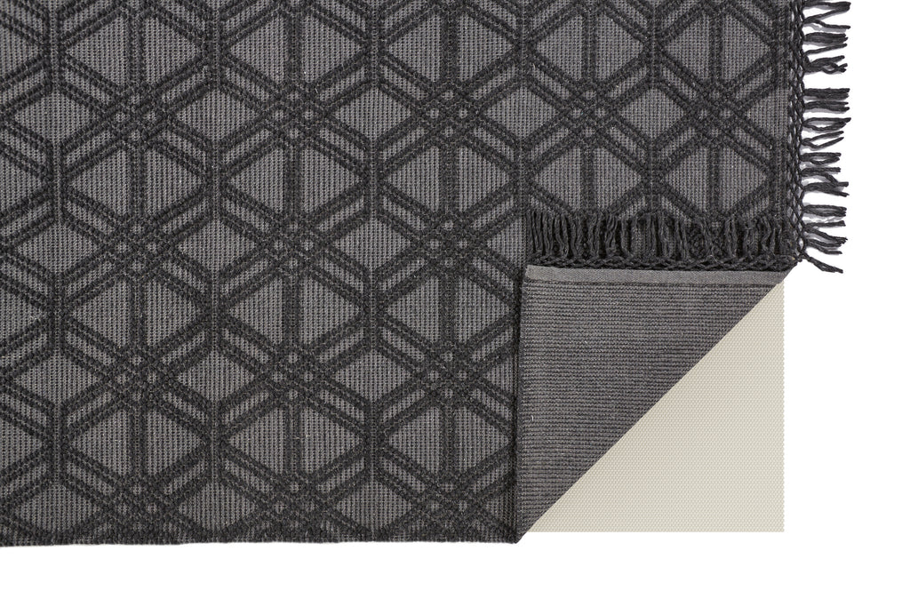 Phoenix Transitional Diamond Black Gray Area Rug (3'6" x 5'6")