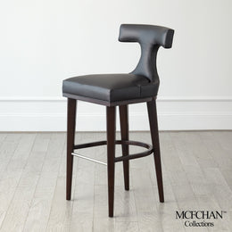 Anvil Back Barstool : Anvil Back Barstool (Black Leather)