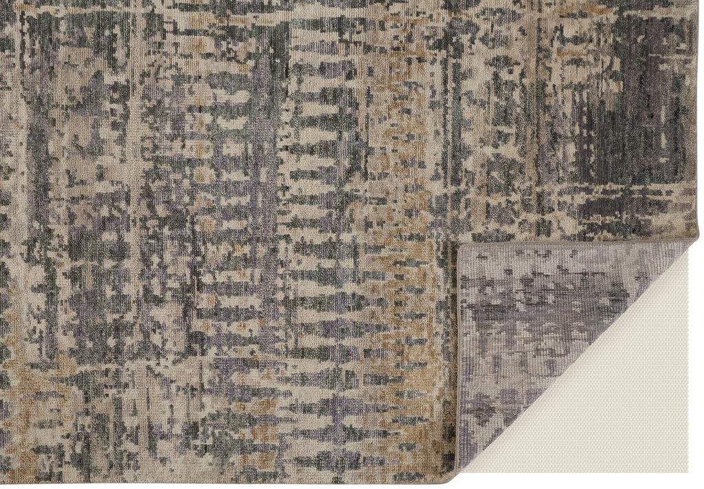 Palomar Transitional Abstract Tan Taupe Area Rug (7'9" x 9'9")