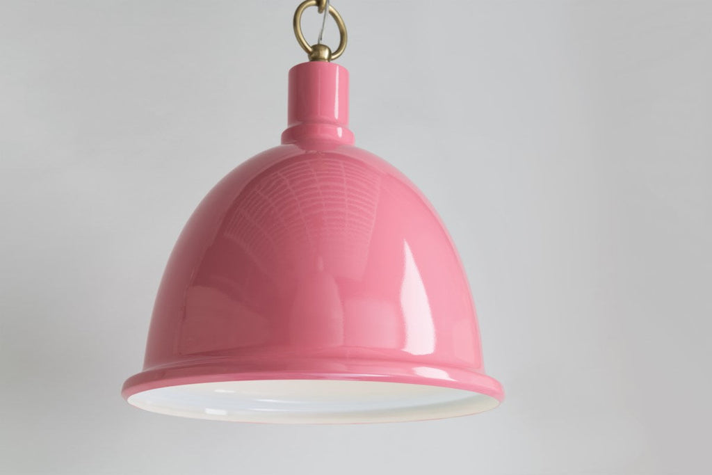 Blair Pendant 18" - Aged Brass/Pink