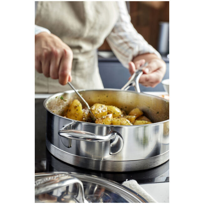 11-inch Saute Pan With Helper Handle And Lid, 18/10 Stainless Steel