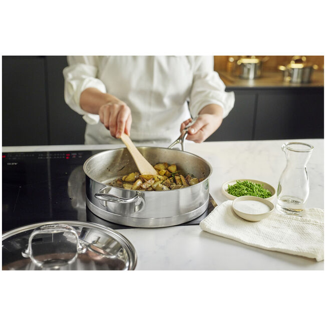 11-inch Saute Pan With Helper Handle And Lid, 18/10 Stainless Steel