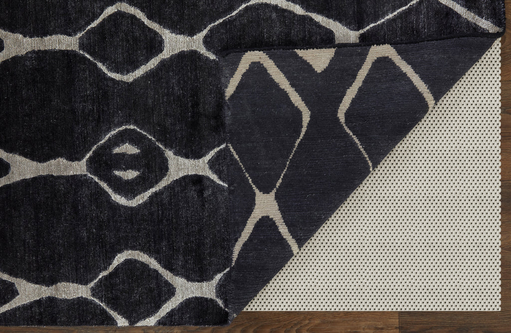 Mambasa Modern Argyle Black White Area Rug (7'9" x 9'9")