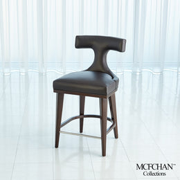 Anvil Back Counter Stool : Anvil Back Counter Stool (Black Leather)