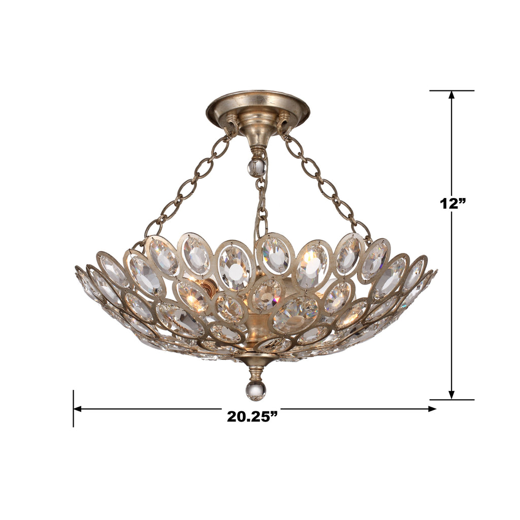 Sterling 3 Light Semi Flush