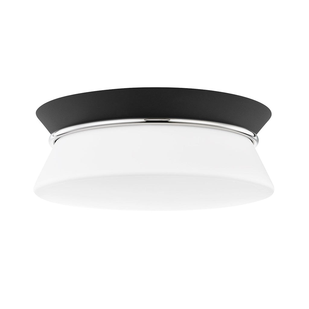 Cath Flush Mount - Polished Nickel/Dusk Black