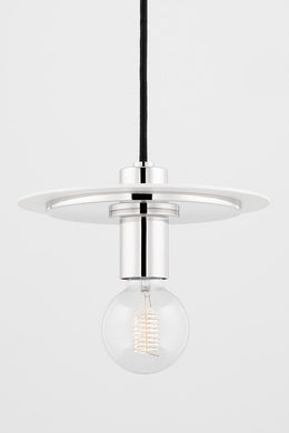 Milo Pendant 10" - Polished Nickel/Dusk Black