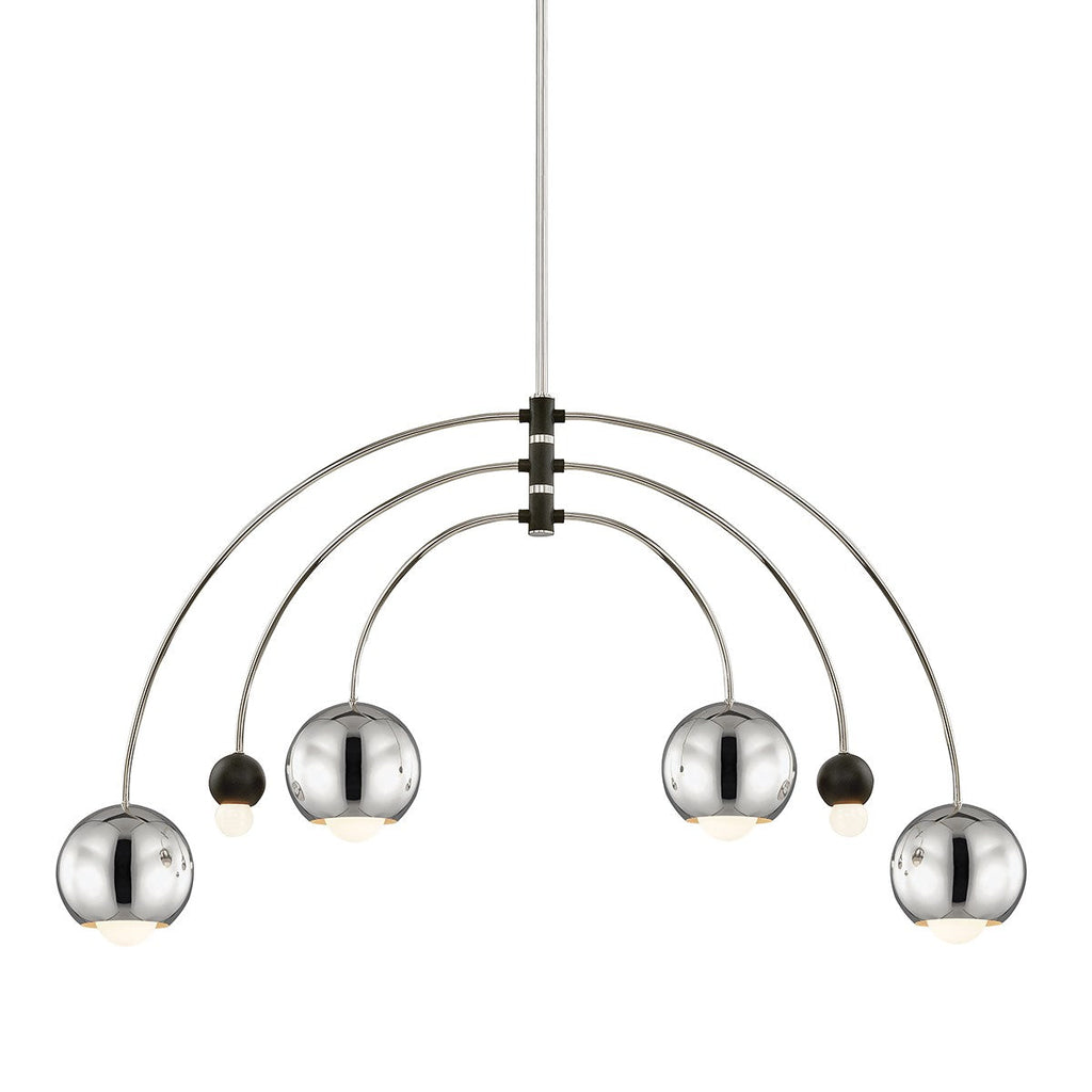 Willow Chandelier 28" - Polished Nickel/Dusk Black