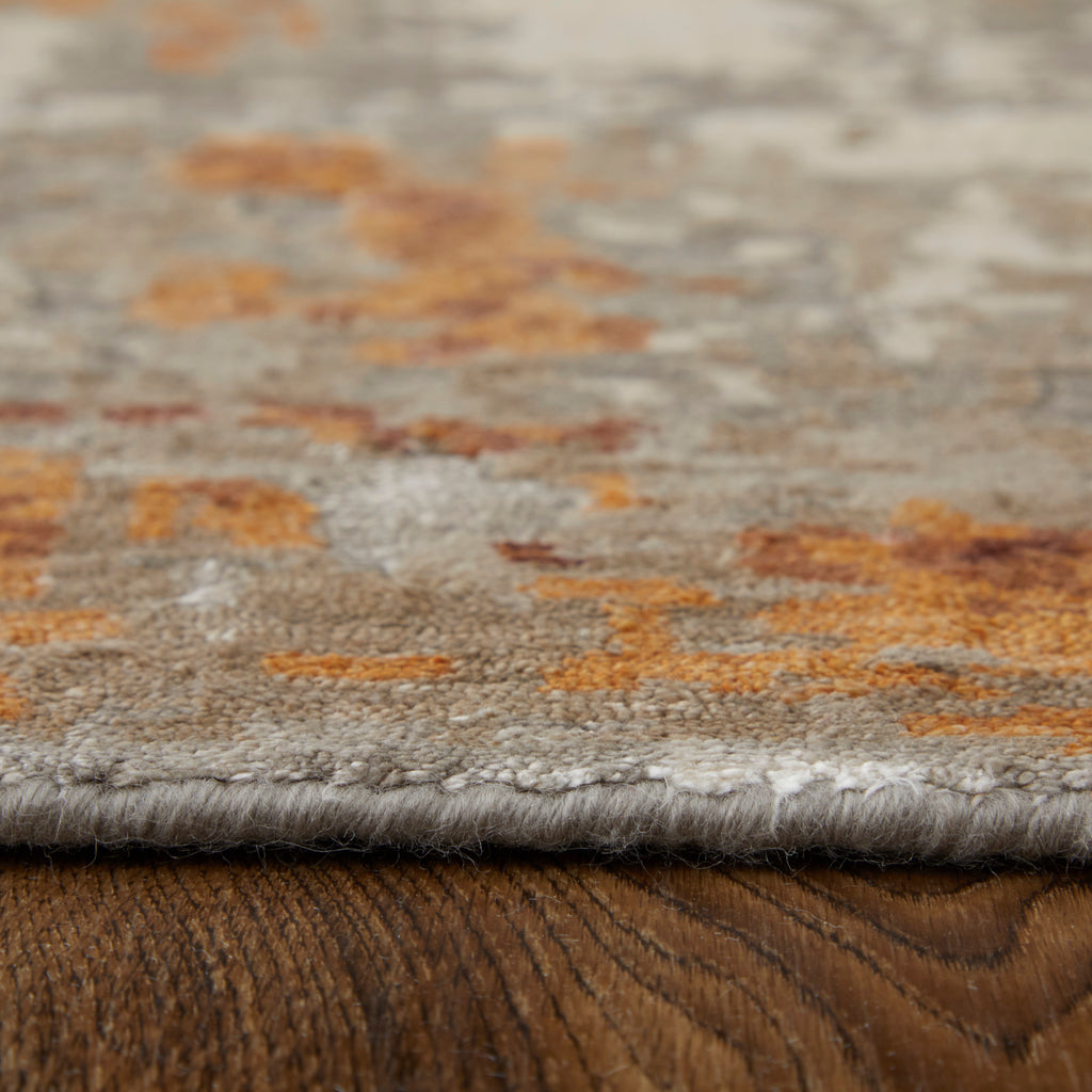 Dyer Modern Abstract Orange Ivory Gray Area Rug (8'6" x 11'6")