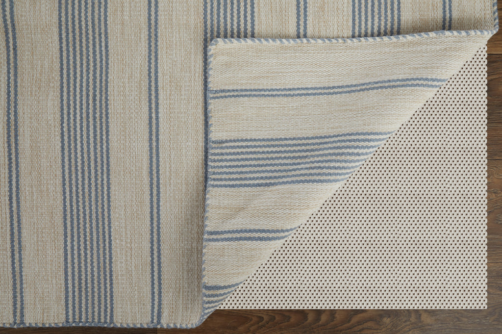 Duprine Transitional Stripes Blue Ivory Tan Area Rug (2' x 3')