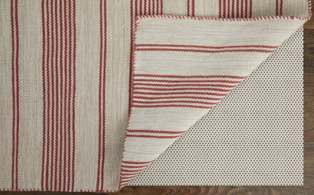 Duprine Transitional Stripes Red Ivory Area Rug (5' x 8')