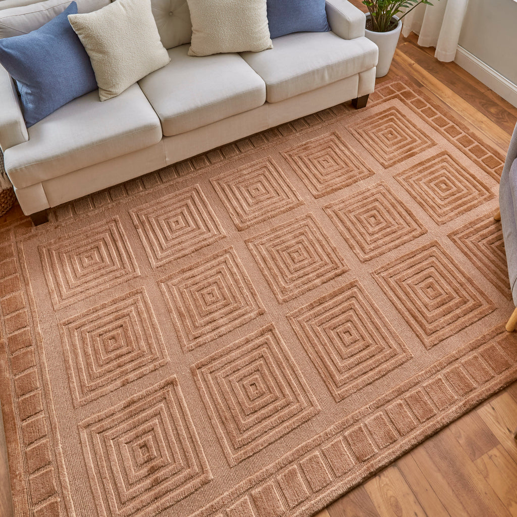 Channels Modern Geometric Tan Gold Area Rug (4' x 6')