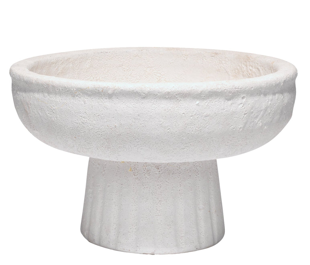 Aegean Pedestal Bowl-White-Small
