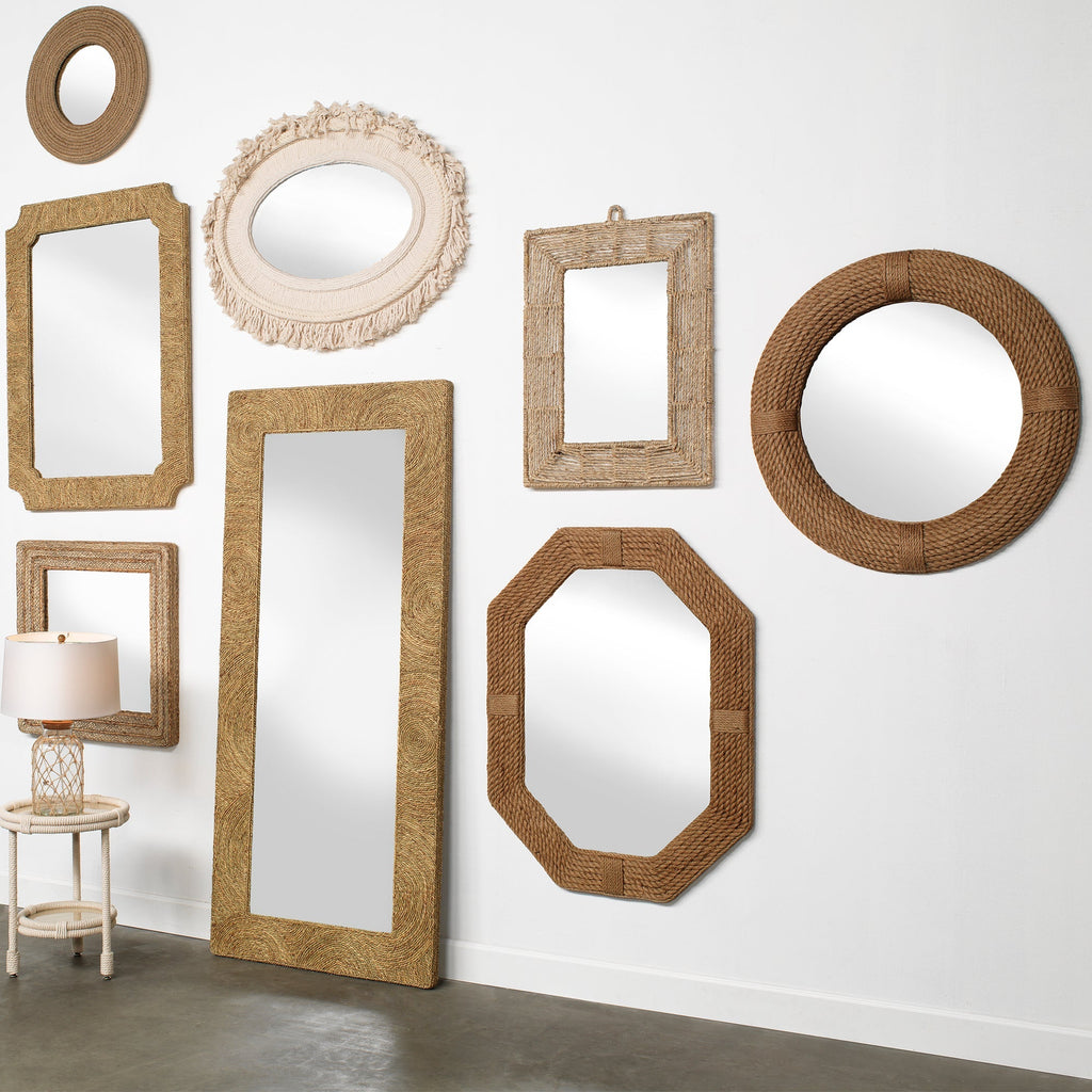 Round Rope Mirror-Natural