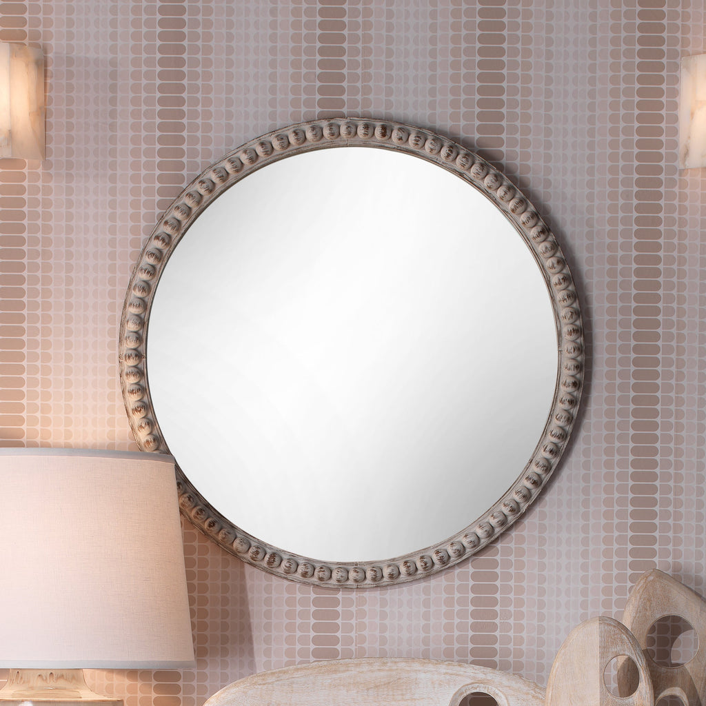 Audrey Beaded Mirror-White Washed